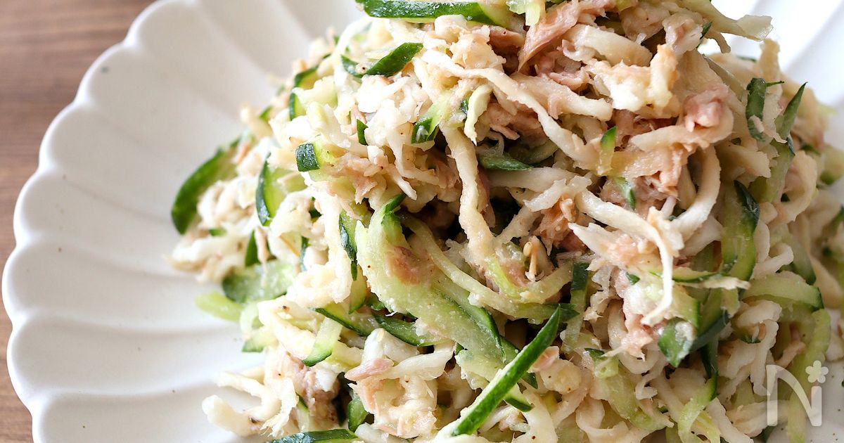 【ポリポリ食感がやみつきに】切り干し大根ときゅうりのツナ和え