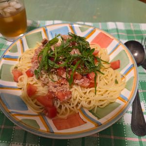 797486の作ってみた!投稿(【青じそ香る♪】トマトとツナのやみつき無限パスタ！)