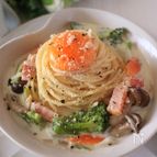 野菜たっぷり！つゆだくカルボナーラ