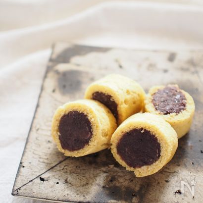 卵1個★フライパンで作るスポンジのあん巻き