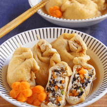 生姜香る♪豆腐の巾着煮