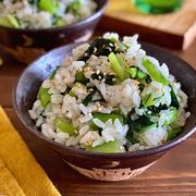 小松菜とワカメの混ぜごはん
