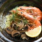 にんにく香る、海老アヒージョ風まぜそば
