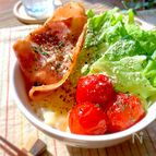 電子レンジで100点！WチーズのBLT丼♡(炙れば120点)