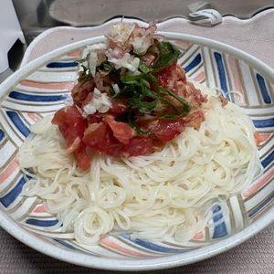 1223595の作ってみた!投稿(トマツナそうめん【暑い日のさっぱり麺】)