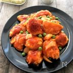 はんぺんでふわふわのエビすり身とレンコンのチリソース風
