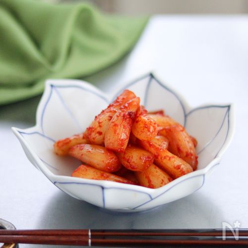 「こんな食べ方いかが?」シャキシャキ旨辛【らっきょうキムチ】