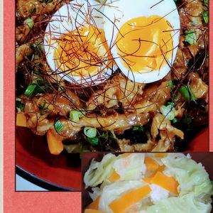 ゆみの作ってみた!投稿(【10分de完成】野菜たっぷり♡やみつきダレde激うま豚丼♡)