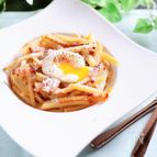カリカリポテトの半熟卵のせ