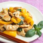 鶏ささみのバジル炒め