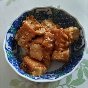 KUMIKOの作ってみた!投稿(レンジでできるあと1品♪包丁不要！【厚揚げの甘辛ごま照り】)