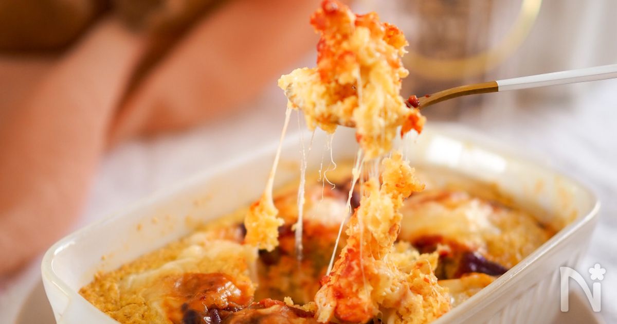 お食事系ベイクドオーツ☆チーズたっぷりオムライス風