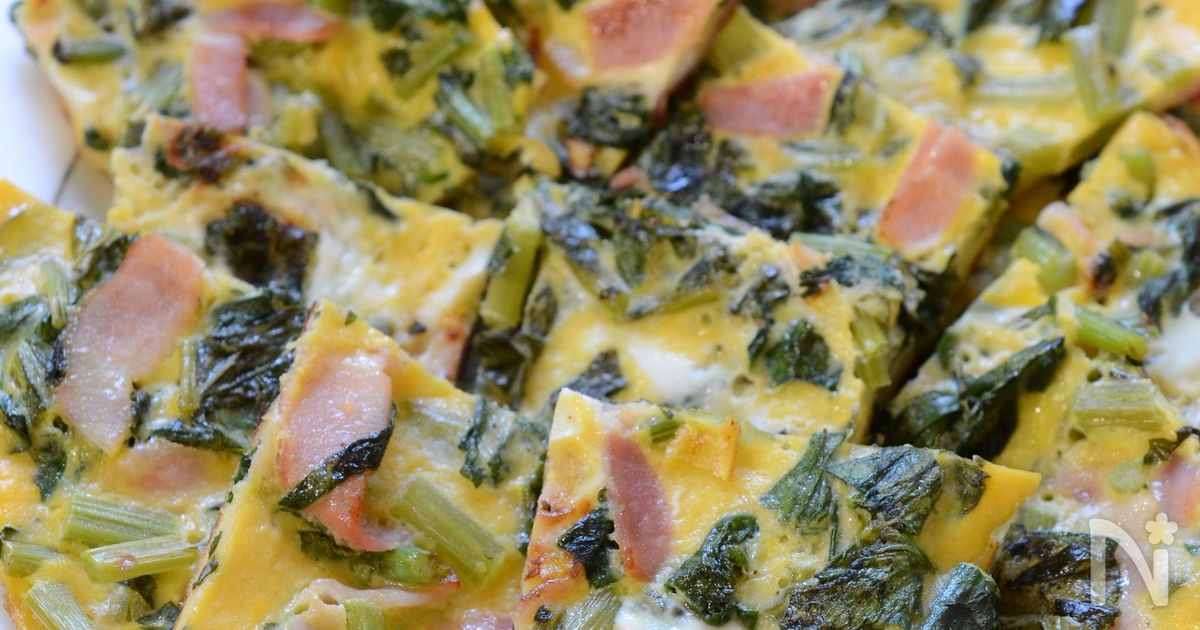 【大根菜とベーコンの卵焼き】子供も食べやすく簡単おいしい！