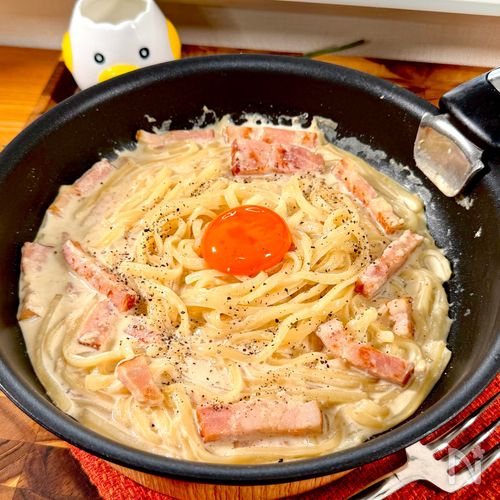 ワンパンでコクまろクリーミーうどん＋おまけのコンソメスープ！