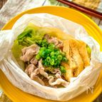 【豚肉と白菜の旨味だし鍋風】洗い物なし&火を使わない♪♪