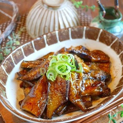 簡単味付け♪茄子の照り焼き山椒風味
