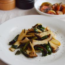 簡単！ビーツの葉とエリンギのバターソテー。洋風の副菜♪