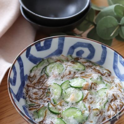 チュルチュルさっぱり止まらぬ美味しさ♡長芋ともずくの梅酢和え