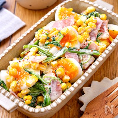 【ほうれん草と卵のマスタードマヨサラダ】止まらない美味しさ♡