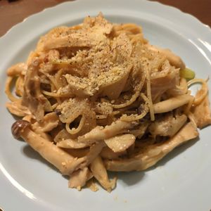 たりおの作ってみた!投稿(生クリームなし！肉なしで濃厚♪きのこの豆乳クリームパスタ)
