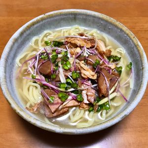 Nao★彡の作ってみた!投稿(冷製鶏塩スープの【ねぎチャーシュー麺】)