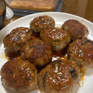 MYHRの作ってみた!投稿(ご飯が進む！『れんこんと大葉の甘辛豚つくね』)