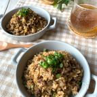 黄金の味で牛肉と舞茸のチャーハン