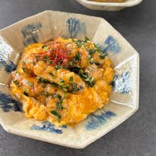 崩して食べる♪【ニラ鶏玉】
