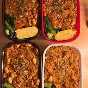 Mei🍠の作ってみた!投稿(10分！くさみなし！豆入り　さばのトマトドライカレー)