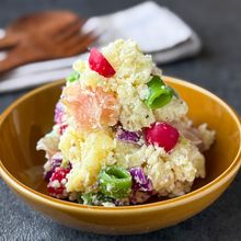 【マヨなし！シャキシャキ】スナップエンドウと生ハムのポテサラ