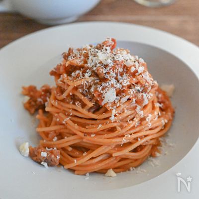白菜を洋風で味わう!白菜ミートソースパスタ
