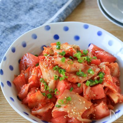 簡単！『トマトのキムチ和え』