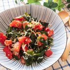 さっぱりヘルシーサラダ♡トマトとわかめとしらすの中華サラダ