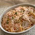 レンコンたっぷり明太子スパゲッティ