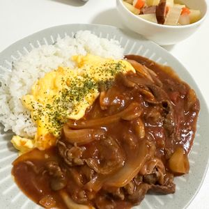 りっちゃんの作ってみた!投稿(【とろたまオムハヤシ】ルウ不要♡胃袋を掴む愛情ごはん♬)