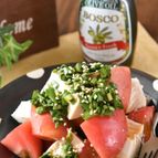 トマトと豆腐のにらだれオイルサラダ