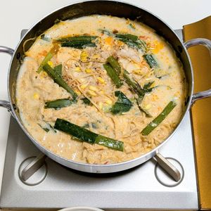 ごんべすの作ってみた!投稿(重ねて煮るだけ♪『もやしと豆腐のうま辛♡担々スープ』)