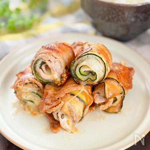 【ズッキーニの豚バラチーズ巻き】ジュワッ美味しい！お弁当にも