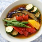 夏野菜の揚げびたし／夏野菜そうめん