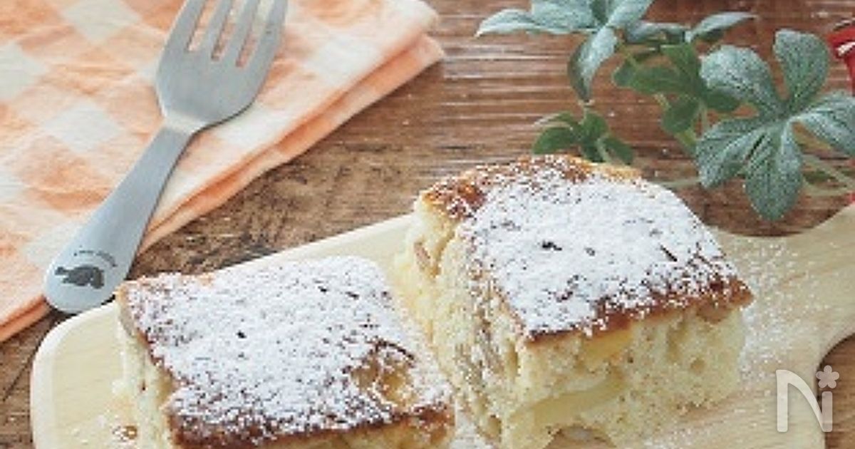 卵焼き器で。りんごとくるみのケーキ。混ぜて焼くだけ。