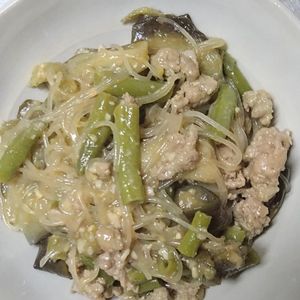 のりさんの作ってみた!投稿(麻婆なすと春雨のうま煮【作り置き】)
