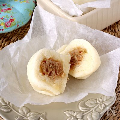 米粉で絶品ジューシー肉まん【レンジde4分♪簡単レシピ】