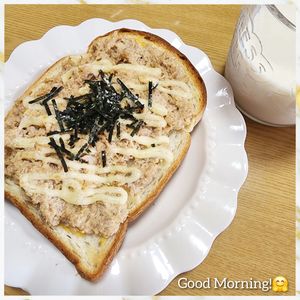 ナムディの作ってみた!投稿(食べたい時にすぐできる♪明太ツナトースト)