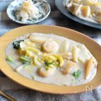 白菜とカブとホタテのクリーム煮