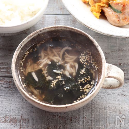 しらすと海苔の韓国風スープ☆包丁いらず