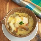 【やせるスープ】新玉ねぎの豆腐オニオングラタンスープ
