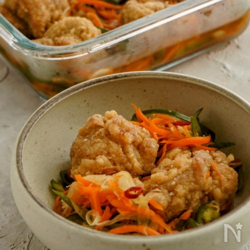 【市販の鶏唐でカンタン作り置き】鶏唐の南蛮漬け