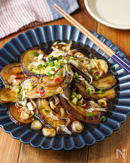 冷やし焼き茄子の、ねぎまみれ
