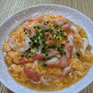 楽ラク手抜キッチン🐶🐾の作ってみた!投稿(ふわとろ卵のあんかけうどん)