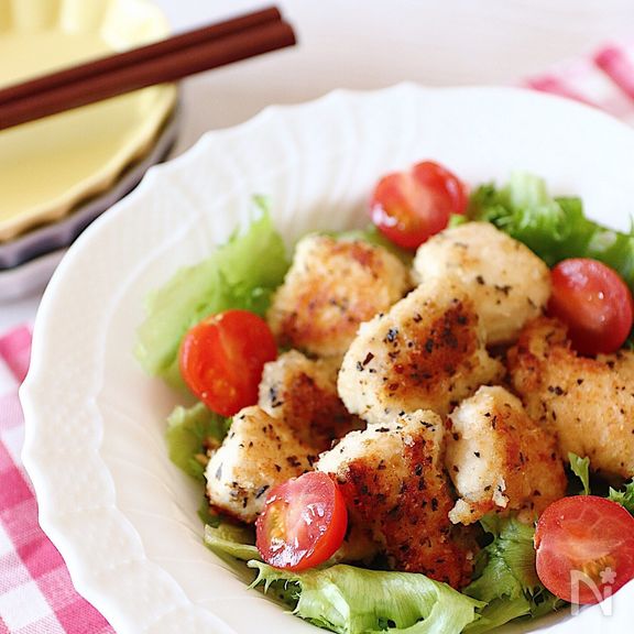 冷めても美味しい♪鶏むね肉のコンソメチーズのパン粉焼き